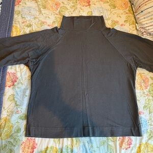 Charcoal Gray Turtleneck 3/4 Sleeve Top